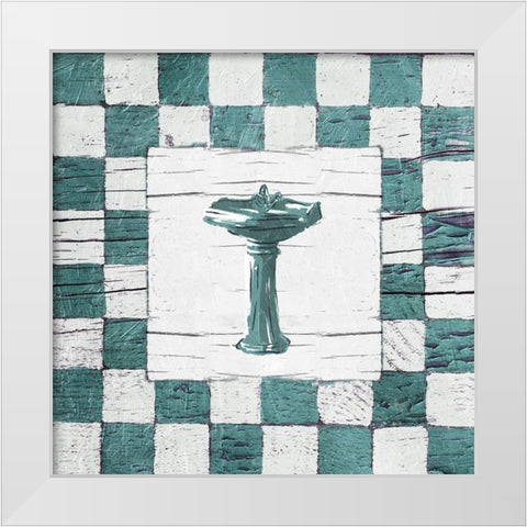 Checkered Sink White Modern Wood Framed Art Print by OnRei