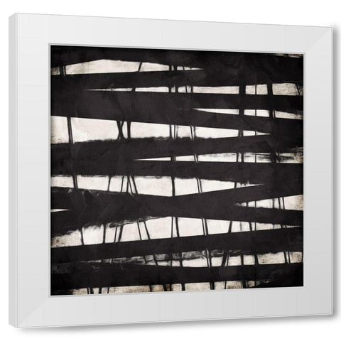 Crazy Lines White Modern Wood Framed Art Print by OnRei