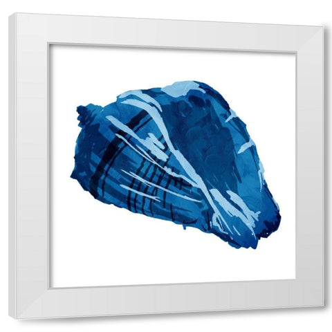 Blue Shell Mate White Modern Wood Framed Art Print by OnRei