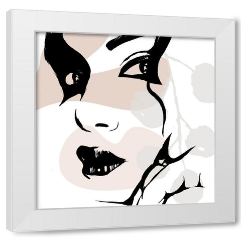 Abstract Lady White Modern Wood Framed Art Print by OnRei