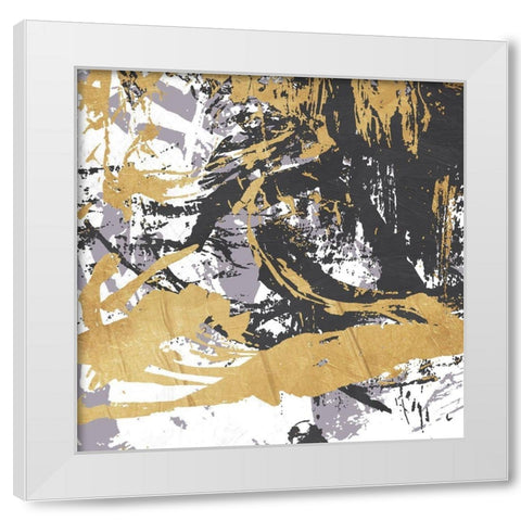 Free Form Muted Purp White Modern Wood Framed Art Print by OnRei