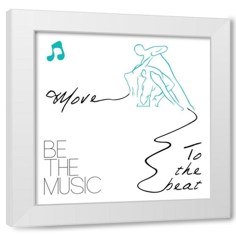 Move To The Beat1 White Modern Wood Framed Art Print by OnRei