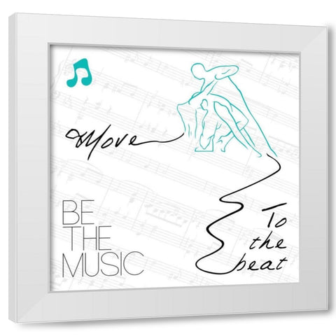 Move To The Beat 2 White Modern Wood Framed Art Print by OnRei