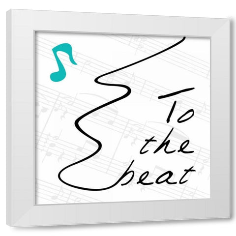 To The Beat 2 White Modern Wood Framed Art Print by OnRei