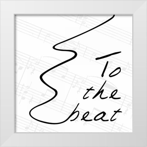 To The Beat 3 White Modern Wood Framed Art Print by OnRei