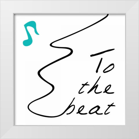 To The Beat 1 White Modern Wood Framed Art Print by OnRei