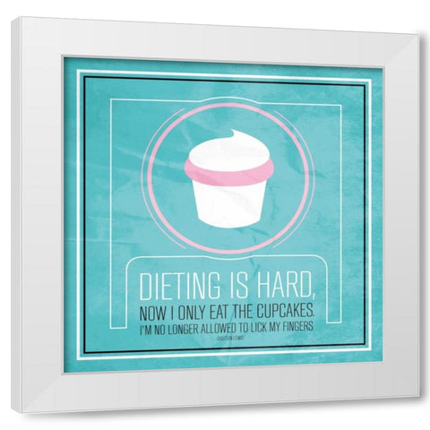 Dieting Mate White Modern Wood Framed Art Print by OnRei