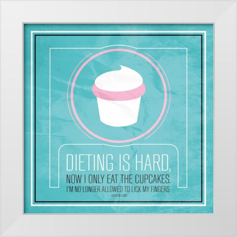 Dieting Mate White Modern Wood Framed Art Print by OnRei