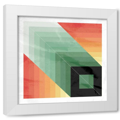 GEO Square White Modern Wood Framed Art Print by OnRei