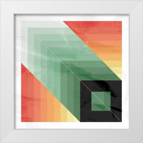 GEO Square White Modern Wood Framed Art Print by OnRei