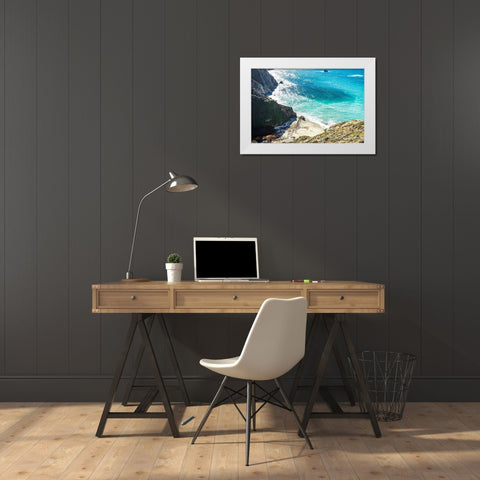 Bay Side 2-1 White Modern Wood Framed Art Print by Orlando