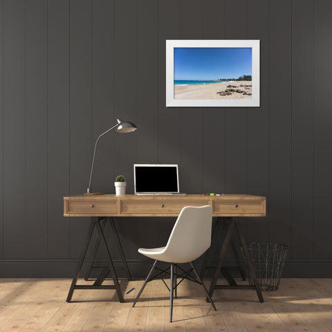 Bay Side 3 White Modern Wood Framed Art Print by Orlando
