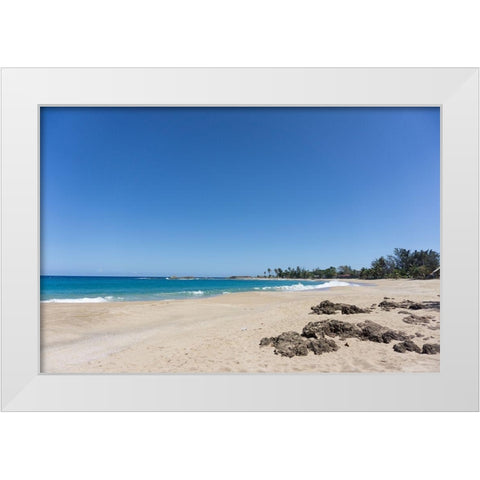 Bay Side 3 White Modern Wood Framed Art Print by Orlando
