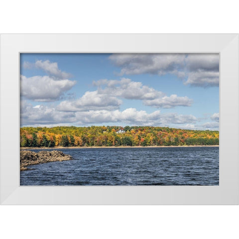 Lake View White Modern Wood Framed Art Print by Orlando