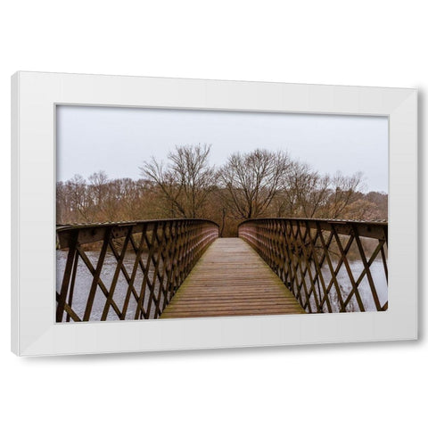 Between Two Places White Modern Wood Framed Art Print by Orlando