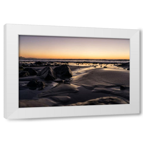 Density White Modern Wood Framed Art Print by Orlando