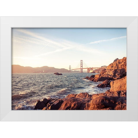 Bay Area White Modern Wood Framed Art Print by Orlando