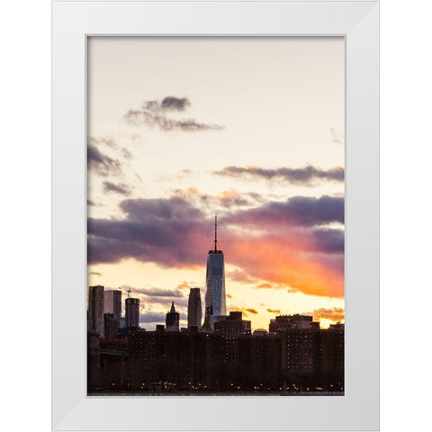 Good Night New York White Modern Wood Framed Art Print by Orlando