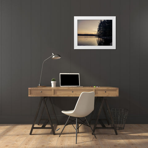Evening Solitude I White Modern Wood Framed Art Print by Orlando