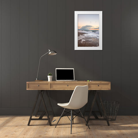 Ocean Foam White Modern Wood Framed Art Print by Orlando
