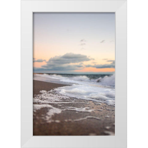 Ocean Foam White Modern Wood Framed Art Print by Orlando