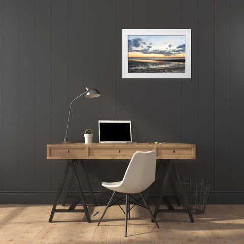 Tide is Out White Modern Wood Framed Art Print by Orlando