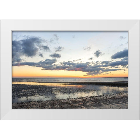 Tide is Out White Modern Wood Framed Art Print by Orlando
