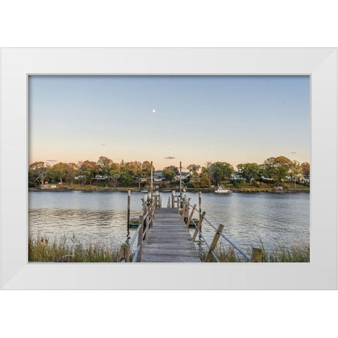 The Canal White Modern Wood Framed Art Print by Orlando
