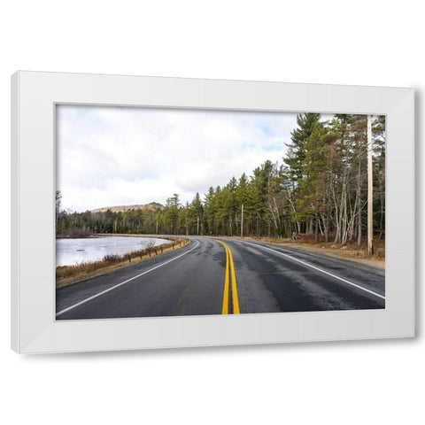 Divided Highway White Modern Wood Framed Art Print by Orlando