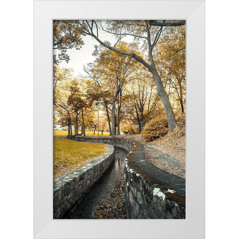 Stone Moat White Modern Wood Framed Art Print by Orlando