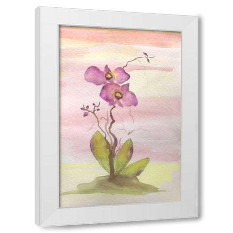 Orchid Trio 1 White Modern Wood Framed Art Print by Pearson, Debbie