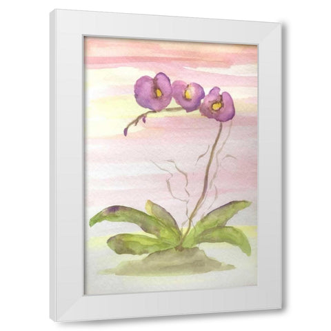 Orchid Trio 2 White Modern Wood Framed Art Print by Pearson, Debbie