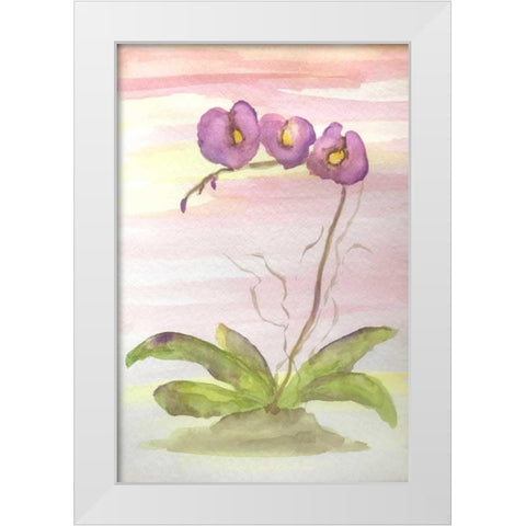 Orchid Trio 2 White Modern Wood Framed Art Print by Pearson, Debbie