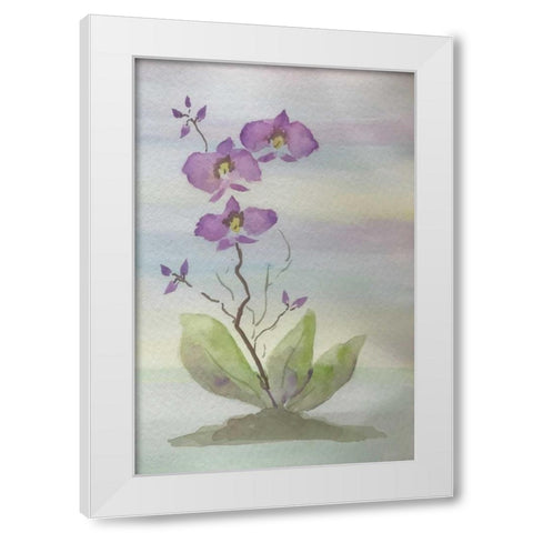 Orchid Duo 1 White Modern Wood Framed Art Print by Pearson, Debbie