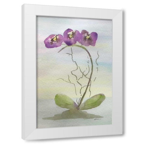 Orchid Duo 2 White Modern Wood Framed Art Print by Pearson, Debbie