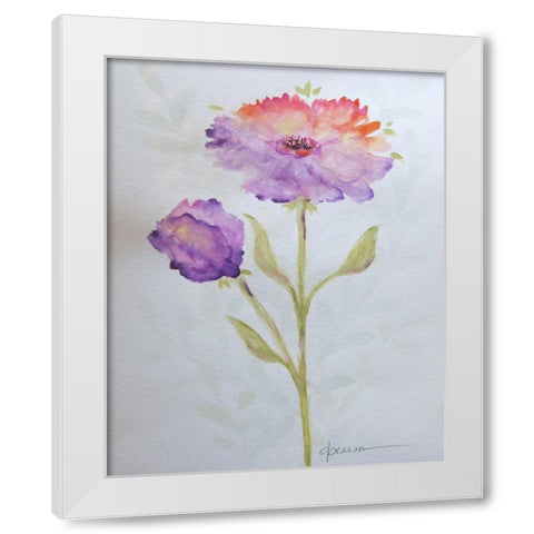 Poppies 1 White Modern Wood Framed Art Print by Pearson, Debbie