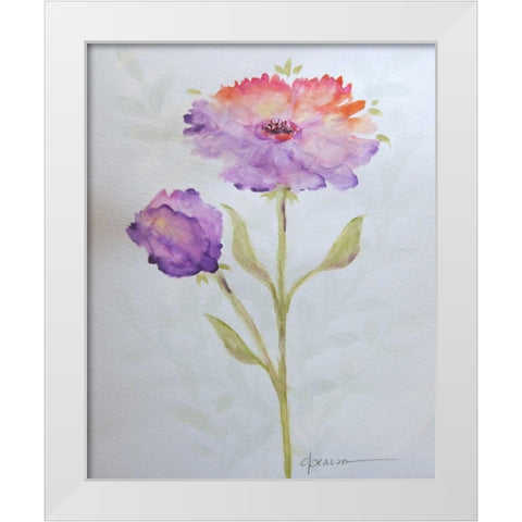 Poppies 1 White Modern Wood Framed Art Print by Pearson, Debbie