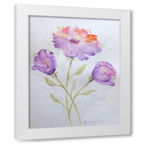 Poppies 2 White Modern Wood Framed Art Print by Pearson, Debbie