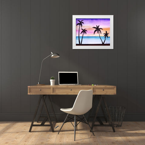 Tropical Palms 2 White Modern Wood Framed Art Print by Pearson, Debbie