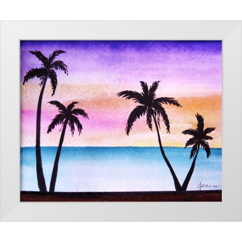 Tropical Palms 2 White Modern Wood Framed Art Print by Pearson, Debbie