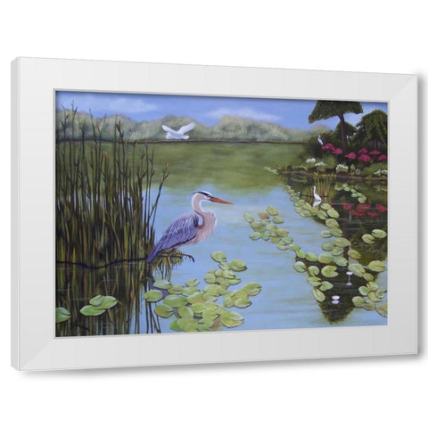 Heron and Egrets White Modern Wood Framed Art Print by Pearson, Debbie