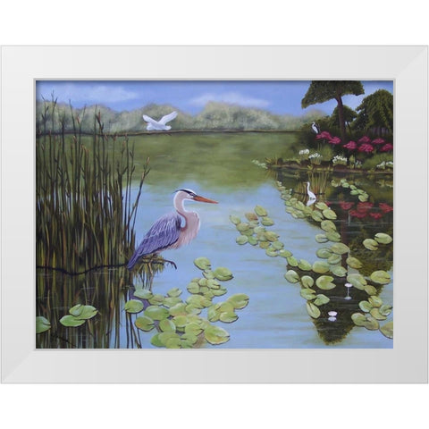 Heron and Egrets White Modern Wood Framed Art Print by Pearson, Debbie