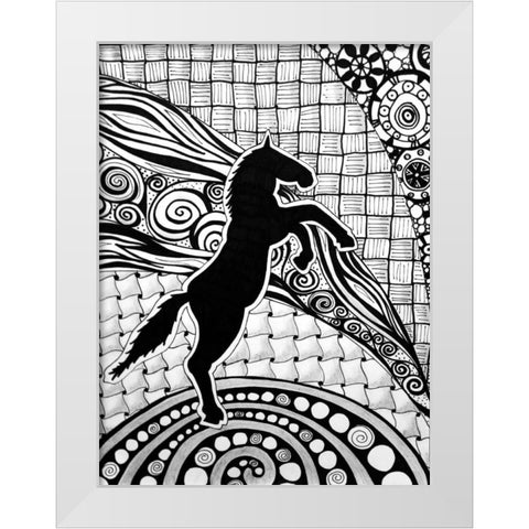 Horse White Modern Wood Framed Art Print by Pearson, Debbie