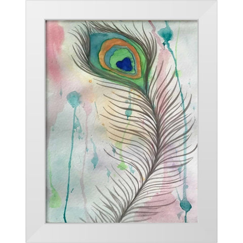 Feather 555 White Modern Wood Framed Art Print by Pearson, Debbie