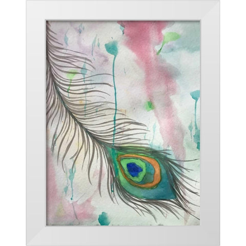 Feather 556 White Modern Wood Framed Art Print by Pearson, Debbie
