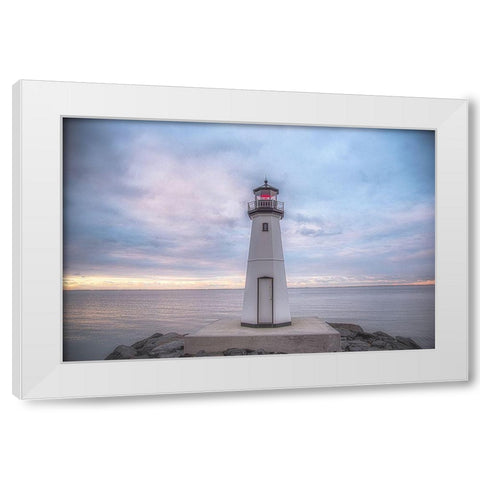 Patchogue Sunrise 2 White Modern Wood Framed Art Print by DeLuca, Pat