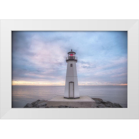 Patchogue Sunrise 2 White Modern Wood Framed Art Print by DeLuca, Pat