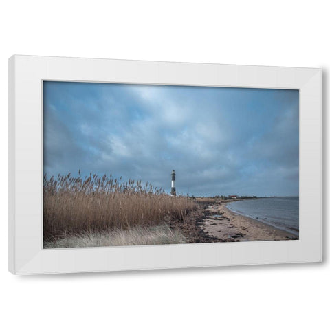 Fire Island Lighthouse White Modern Wood Framed Art Print by DeLuca, Pat
