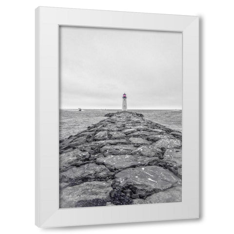 Patchogue Lighthouse White Modern Wood Framed Art Print by DeLuca, Pat