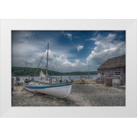 Mystic Seaport White Modern Wood Framed Art Print by DeLuca, Pat